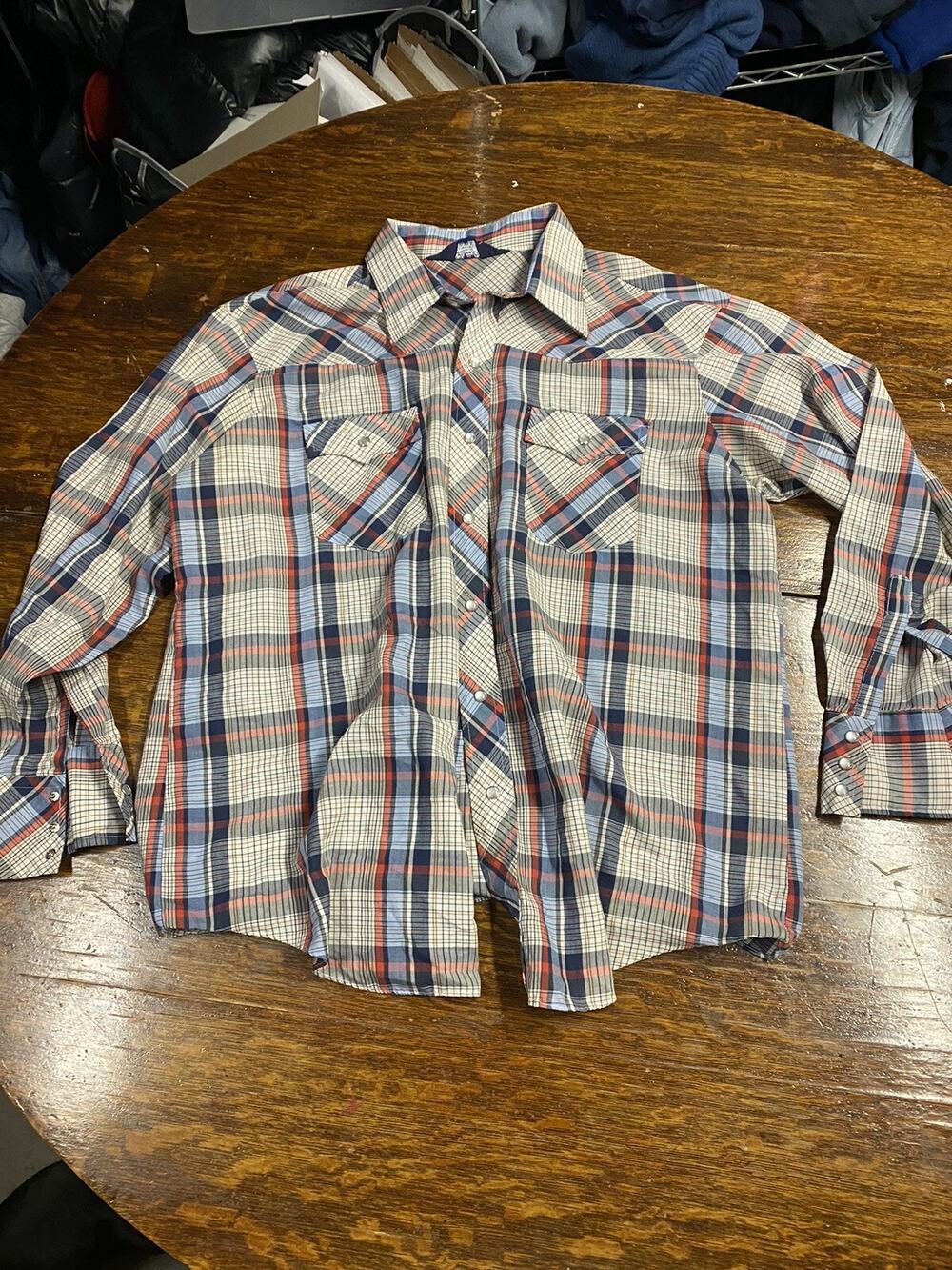 Lariat Mens Western Pearl Snap Shirt Size Large cowboy button up